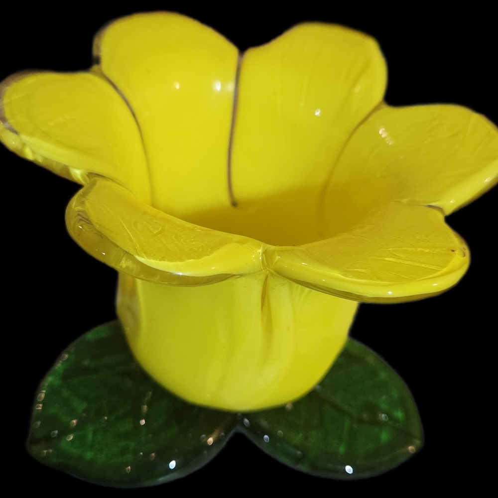 Yellow Flower Candle Holder